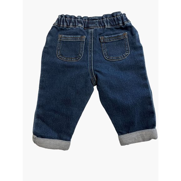 First Impressions Dark Blue Denim Jeans with Pink Bow - Picture 2 of 4